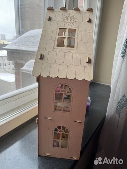 Деревянный Домик для кукол 1/12
