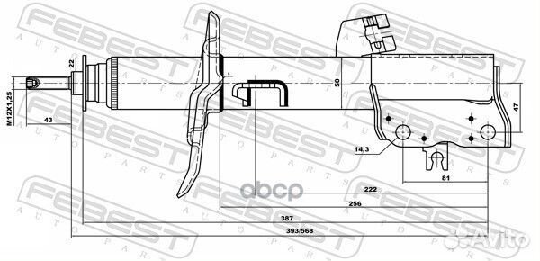 Амортизатор передний R nissan T31 2007.08-2015.03