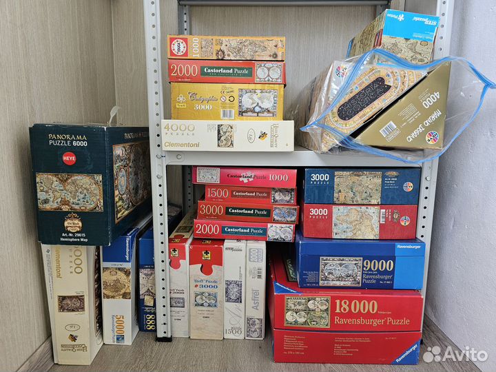 Большие пазлы со старинными картами 1000-18000