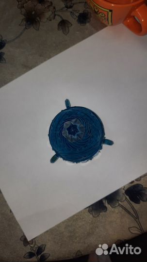 Лампадка старинная купоросное стекло