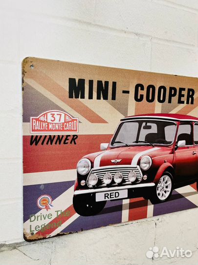 Декор на стену табличка Mini Cooper