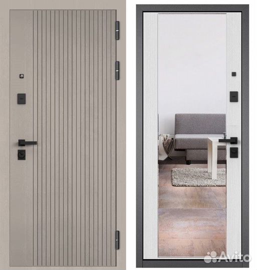 Дверь входная металлическая с зеркалом