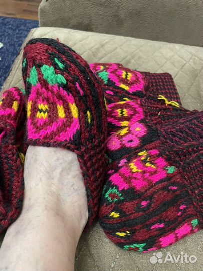 Носки шерстяные вязаные