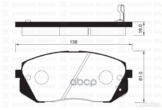 SP1196SNS 1302 02 колодки дисковые п Kia Care