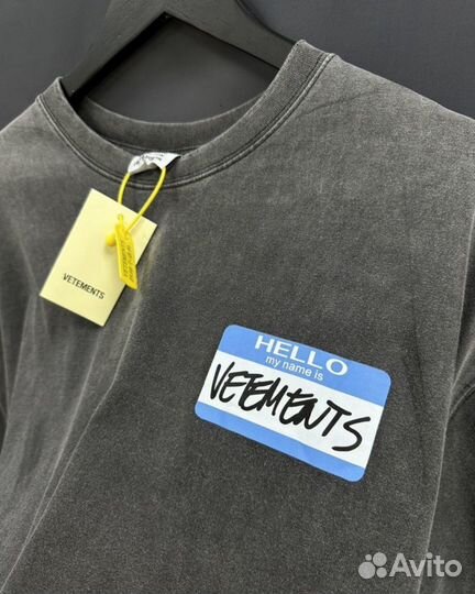 Футболка vetements hello my name оверсайз