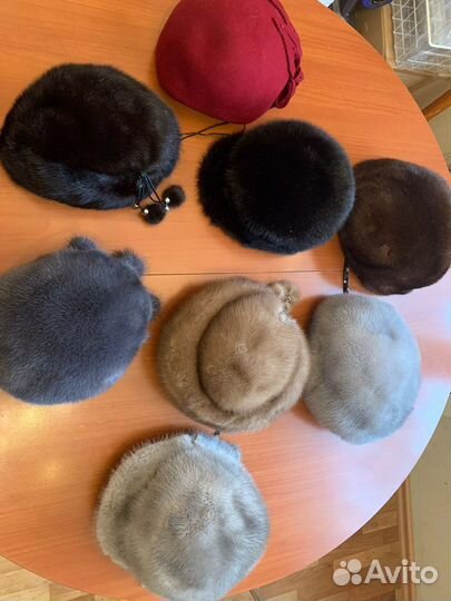 Шапки береты женские из меха норки