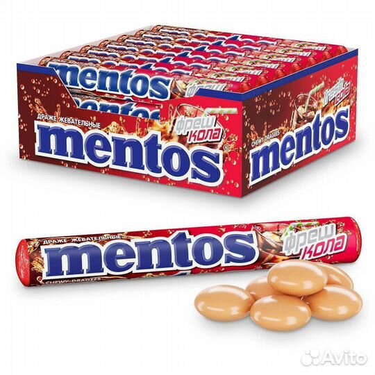 Жевательные драже Mentos Фреш Кола 37г (опт)