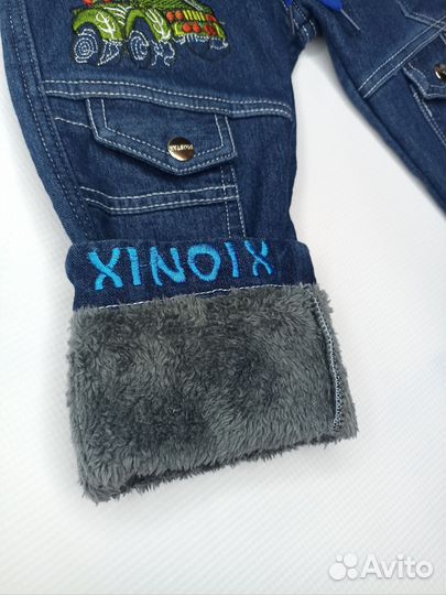 Джинсы утепленные для мальчика 92