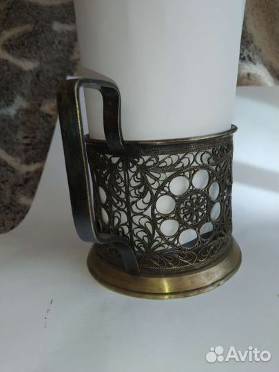 Подстаканник скань СССР мельхиор посеребрение