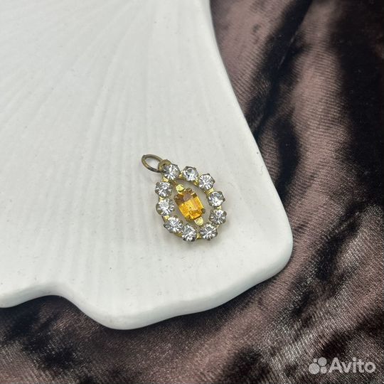 Винтажный позолоченный кулон времён СССР, Чехия