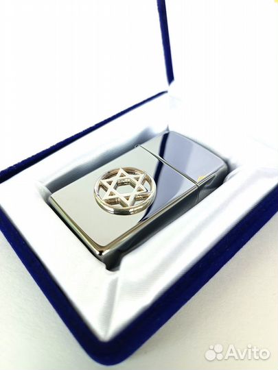 Zippo 1610 Slim High Polish Chrome Magen David