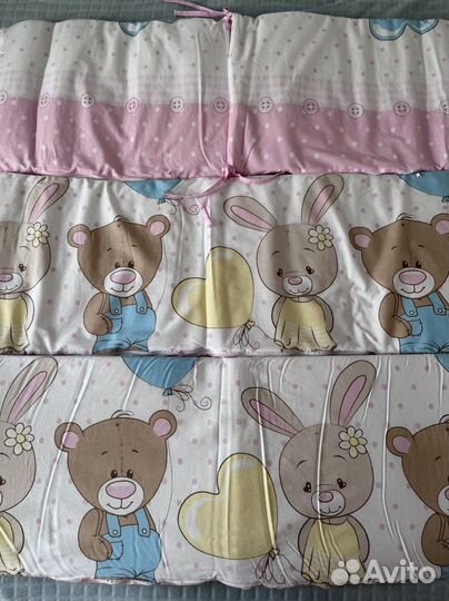 Бортики на детскую кроватку/подушка 0+