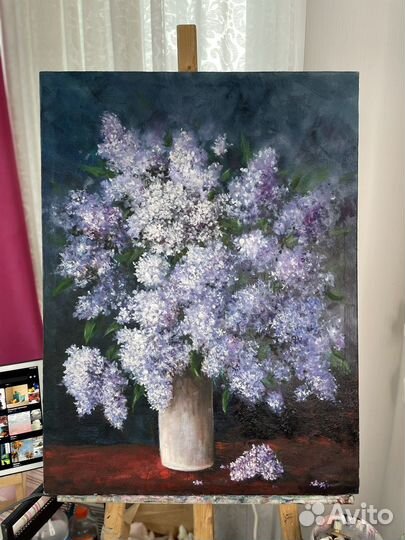 Картина маслом на холсте Сирень