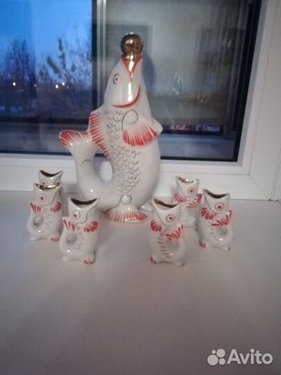 Сервиз фарфоровый Рыбка, новый, не был в употре