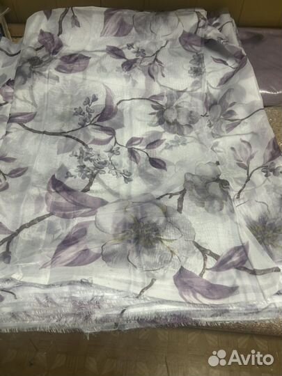Ткань вуаль с цветами