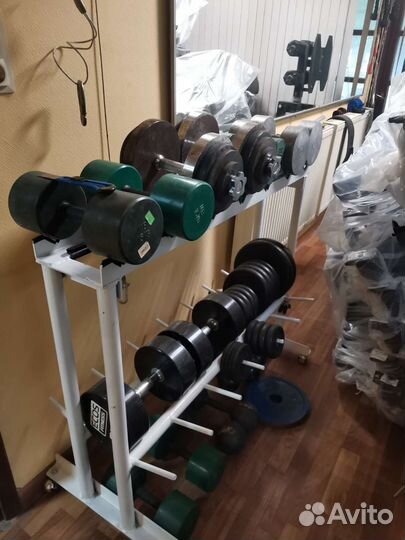 Стойка для гантелей и блинов