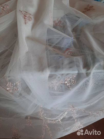Тюль готовая новая. Высота 253, ширина 250