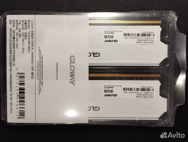 Оперативная память Gloway DDR4 16 гб (2x8гб)