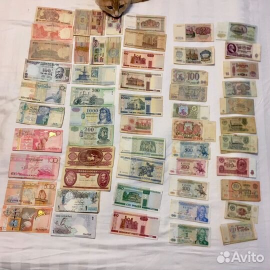 Большая коллекция банкнот боны купюр 180 шт