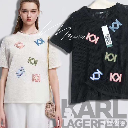 Футболки сетка karl lagerfeld оригинал. S, M,L