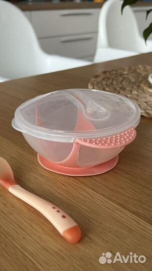 Тарелка детская на присоске (с вилкой и ложкой)