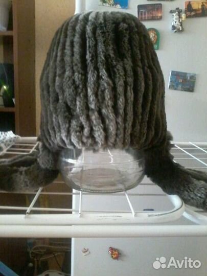 Шапка вязаная из кролика