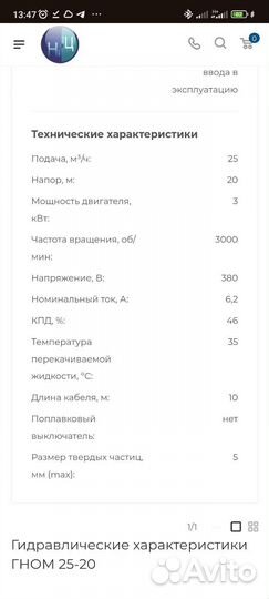 Погружной дренажный насос гном 25-20 380В