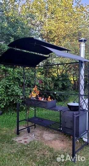 Мангал с крышей
