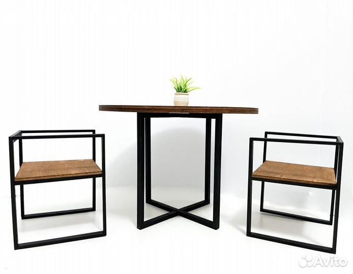 Стол и стулья для Барби из фанеры лофт