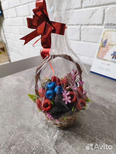 Мыльный букет в корзине