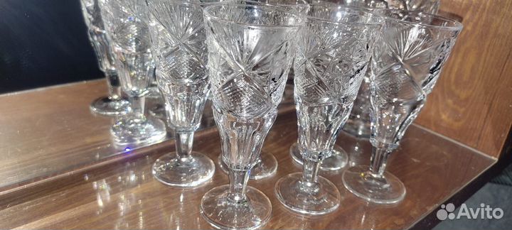 Хрустальный графин с рюмочками СССР