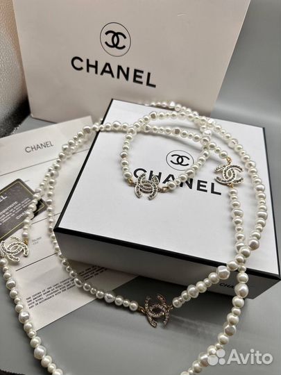 Длинные бусы chanel
