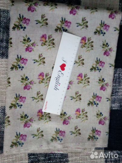 Отрез ткани лён/хлопок в цветочек Белоруссия