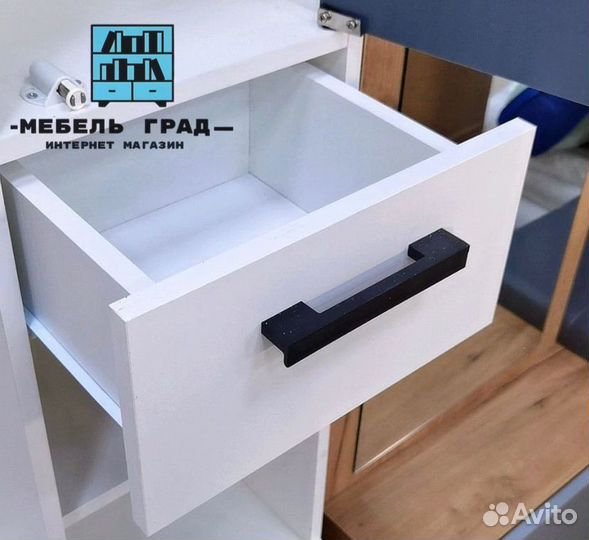 Прихожая с зеркалом и обувницей Белая Новая