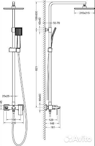 Душевая стойка Timo Selene SX-1030/03 черная