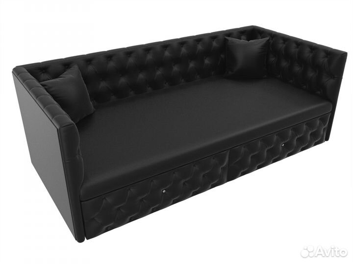 Диван детский прямой Найс, экокожа, черный. Москва