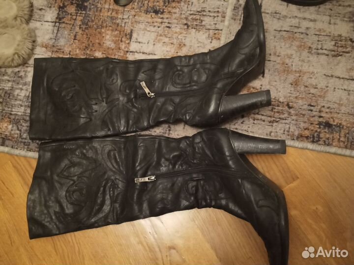 Сапоги, кожа, осень/весна р.38