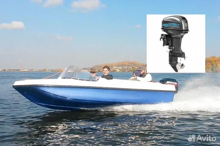 Стеклопластиковый катер с мотором Легант-430 Авто