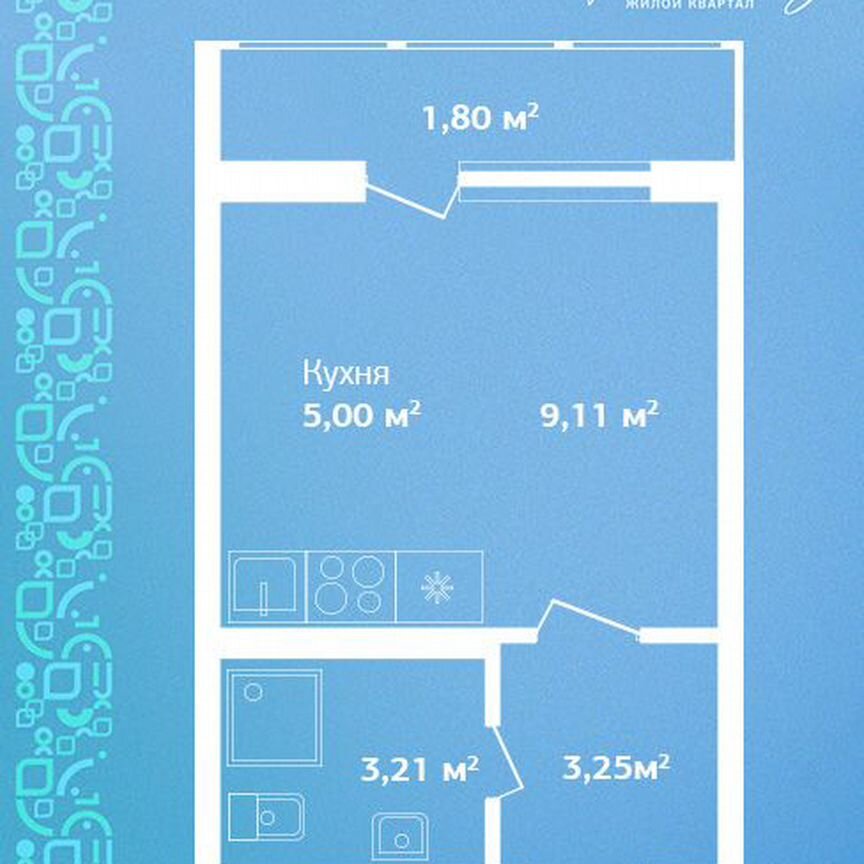 Квартира-студия, 22,4 м², 4/9 эт.