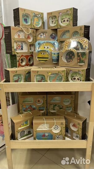 Набор посуды из бамбука для детей