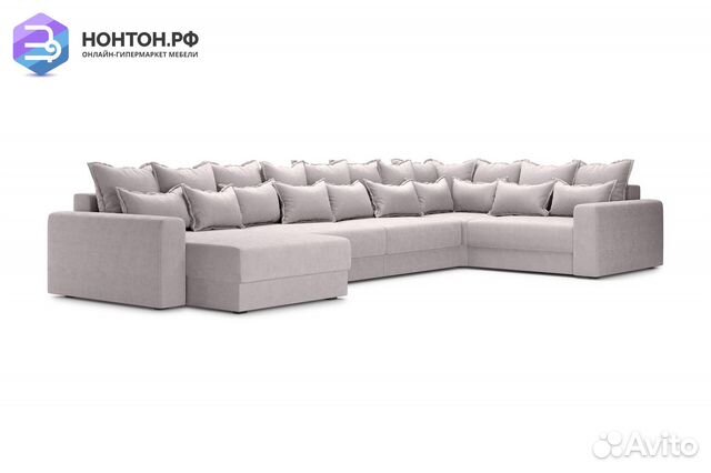 Диван п-образный тик-так Омега бежевый