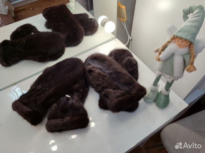 Варежки норковые унисекс