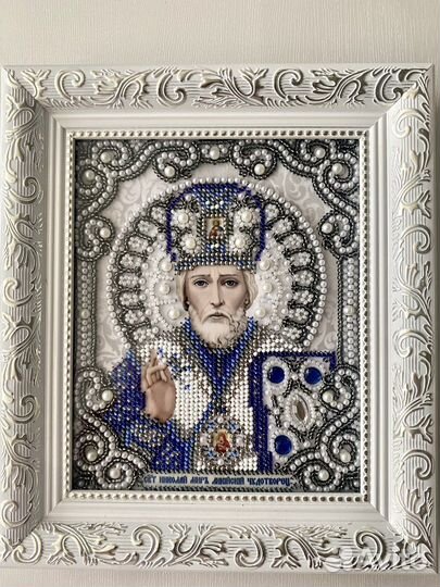 Икона из бисера Николай Чудотворец