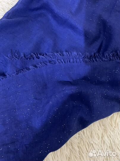 Платок синий с золотом