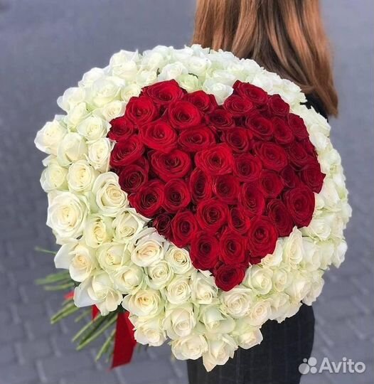 151 Роза в Форме Сердца. Цветы. Доставка