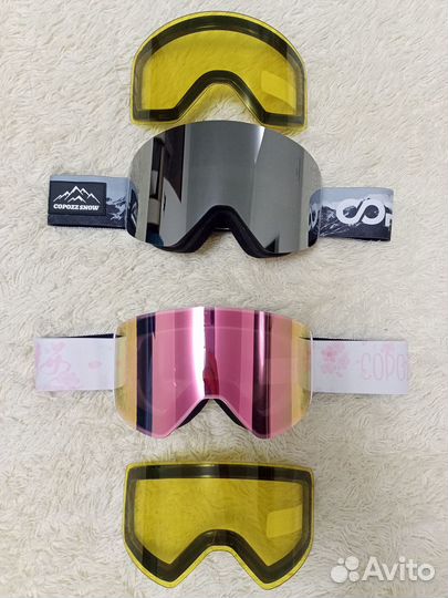 Горнолыжная маска магнитная + сменная линза
