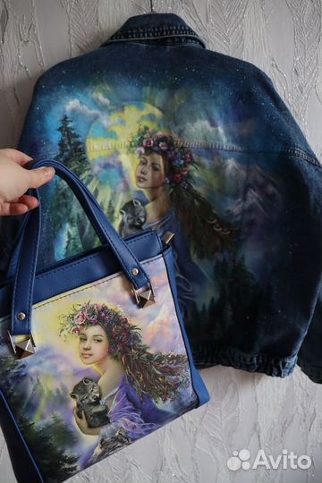 Джинсовка, роспись красками