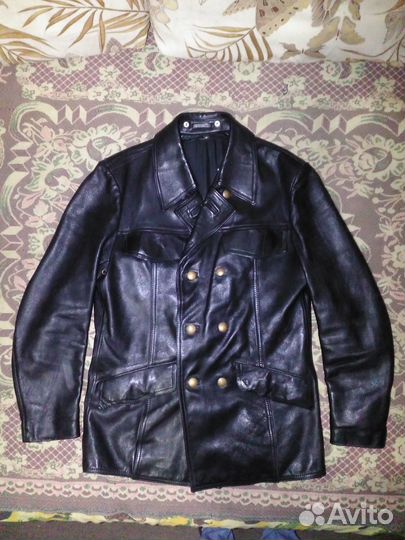 Куртка / Бушлат кожаный двубортный