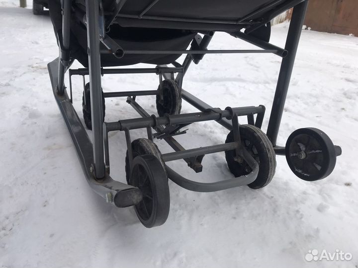 Детские санки коляска на колесах