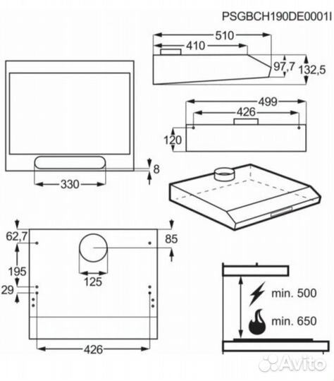 Вытяжка кухонная Electrolux LFU9215W новая